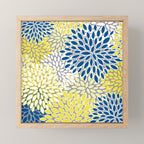 Modern Flowers Art, Blue, Yellow and Gray, Art Prints Mini Art Print Gallery Image 1