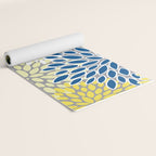 Modern Flowers Art, Blue, Yellow and Gray, Art Prints Yoga Mat Gallery Image 2