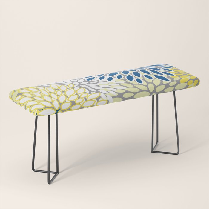 Modern Flowers Art, Blue, Yellow and Gray, Art Prints Bench Gallery Image 1
