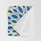 Modern Flowers Art, Blue, Yellow and Gray, Art Prints Throw Blanket Gallery Image 3