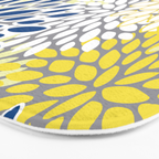Modern Flowers Art, Blue, Yellow and Gray, Art Prints Bath Mat Gallery Image 3