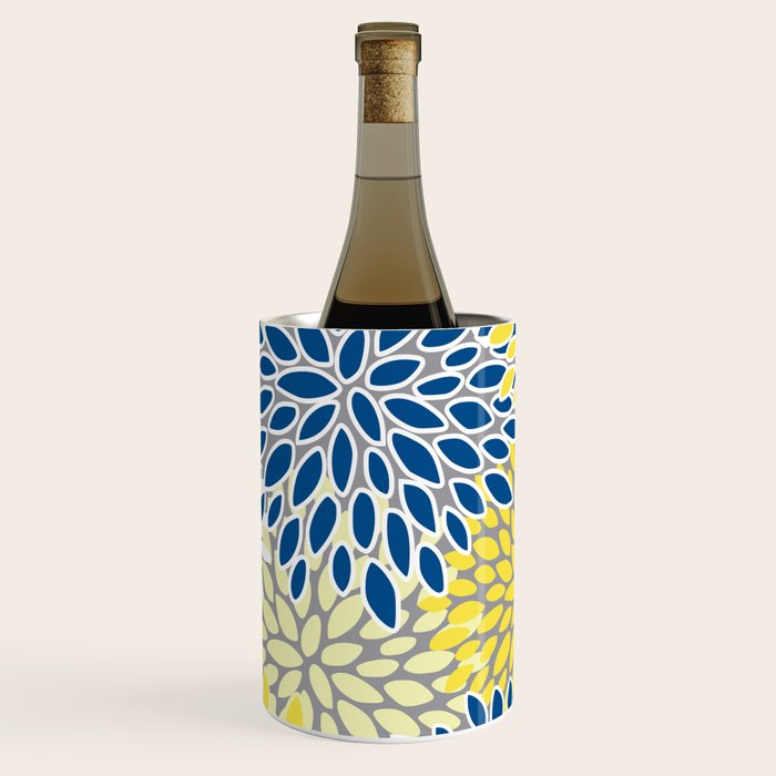 Modern Flowers Art, Blue, Yellow and Gray, Art Prints Wine Chiller Gallery Image 3