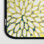 Modern Flowers Art, Blue, Yellow and Gray, Art Prints Laptop Sleeve Gallery Image 3