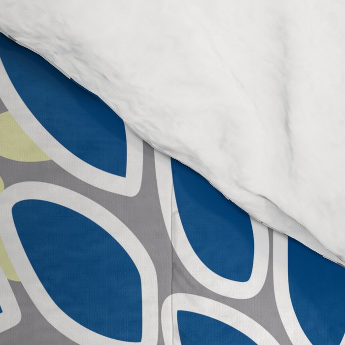 Modern Flowers Art, Blue, Yellow and Gray, Art Prints Comforter Gallery Image 4