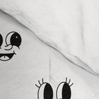 Funny vintage cartoon face doodle pattern Comforter Gallery Image 4