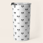 Funny vintage cartoon face doodle pattern Travel Mug Gallery Image 3