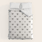 Funny vintage cartoon face doodle pattern Comforter Gallery Image 6