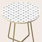 Funny vintage cartoon face doodle pattern Side Table Gallery Image 2