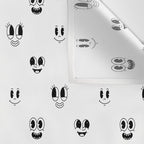 Funny vintage cartoon face doodle pattern Wall Tapestry Gallery Image 3