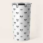 Funny vintage cartoon face doodle pattern Travel Mug Gallery Image 1