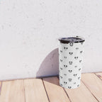 Funny vintage cartoon face doodle pattern Travel Mug Gallery Image 4