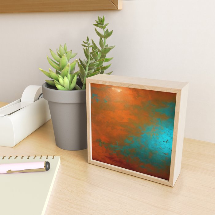 Aesthetic Copper and Aqua Blue Rust Mini Art Print Gallery Image 2