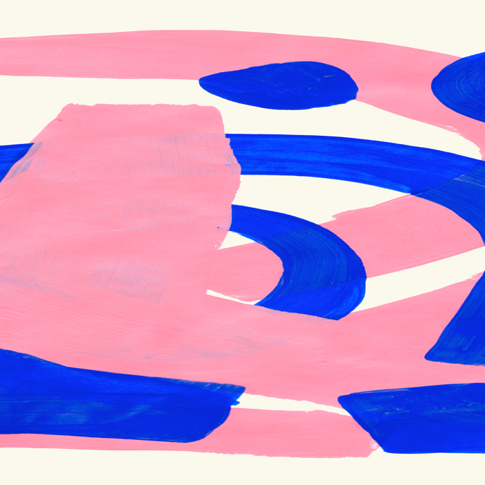 Blue Pink Fun Colorful Mid Century Modern Abstract Painting Shapes Pattern Coffee Mug Gallery Image 2