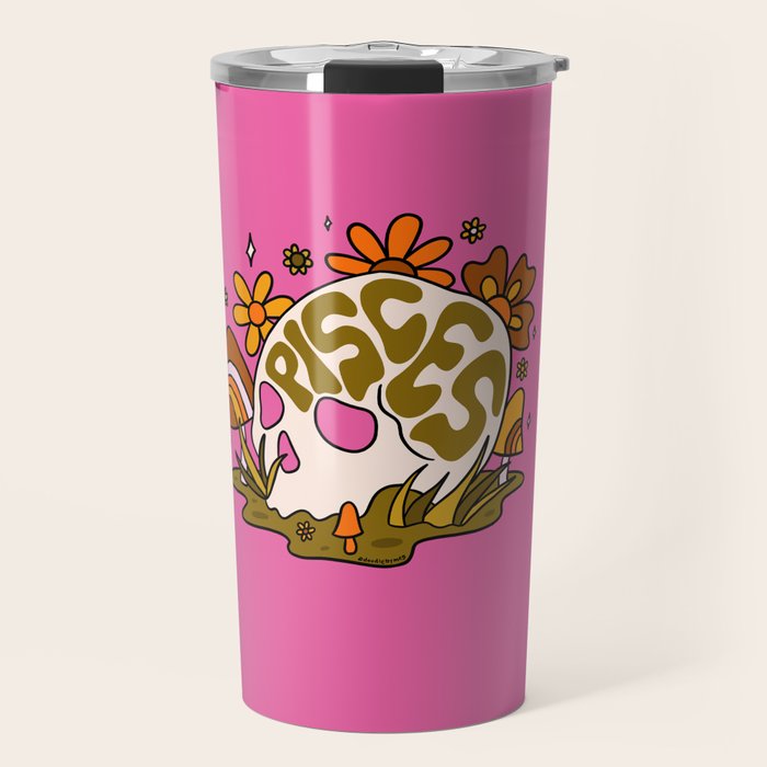 Pisces Skull Travel Mug Gallery Image 1