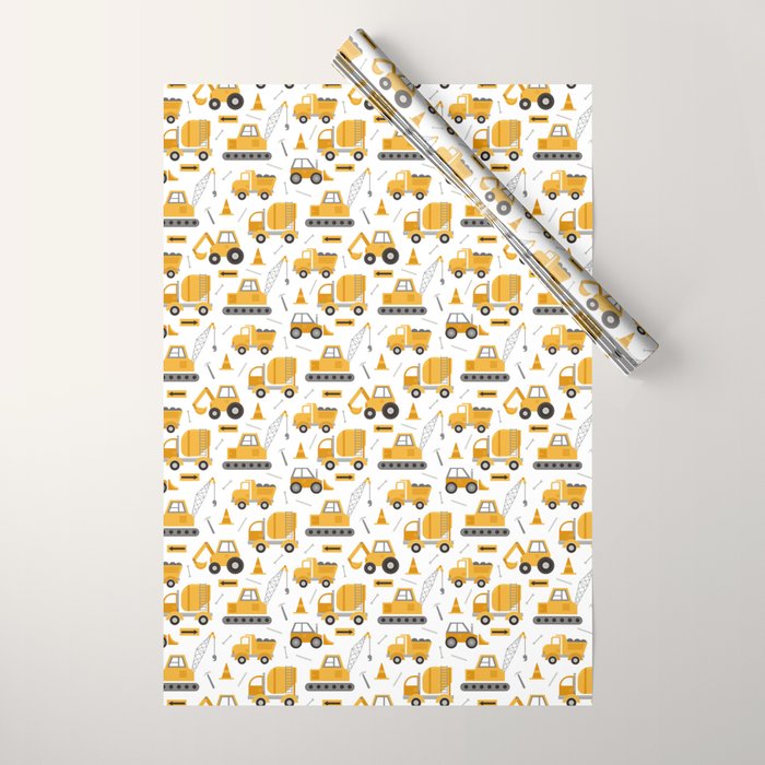 Construction Trucks Wrapping Paper Gallery Image 1