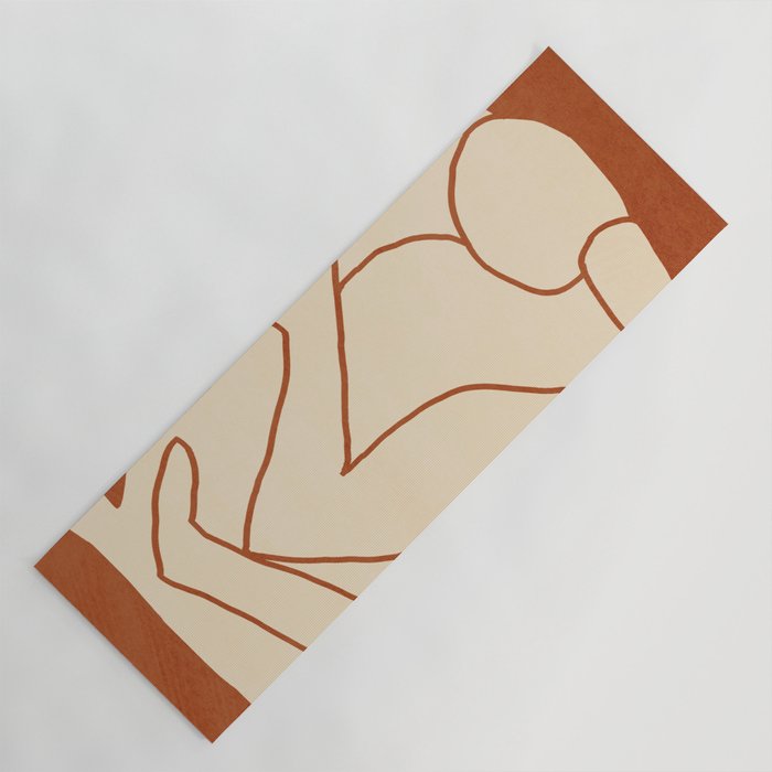 Abstract line art 2 Terracotta 2 Yoga Mat Gallery Image 1