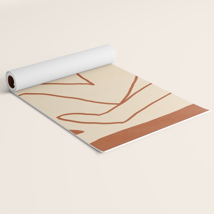 Abstract line art 2 Terracotta 2 Yoga Mat Gallery Image 2