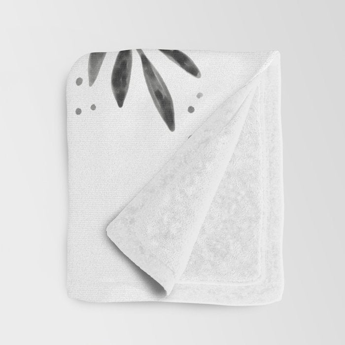 Watercolor Luna Moth in Black and White Throw Blanket Gallery Image 3