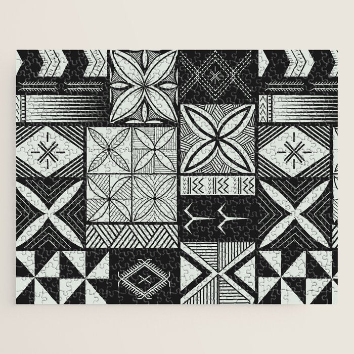 UrbanNesian Grey Maluelue Siapo and Tatau Jigsaw Puzzle Gallery Image 1
