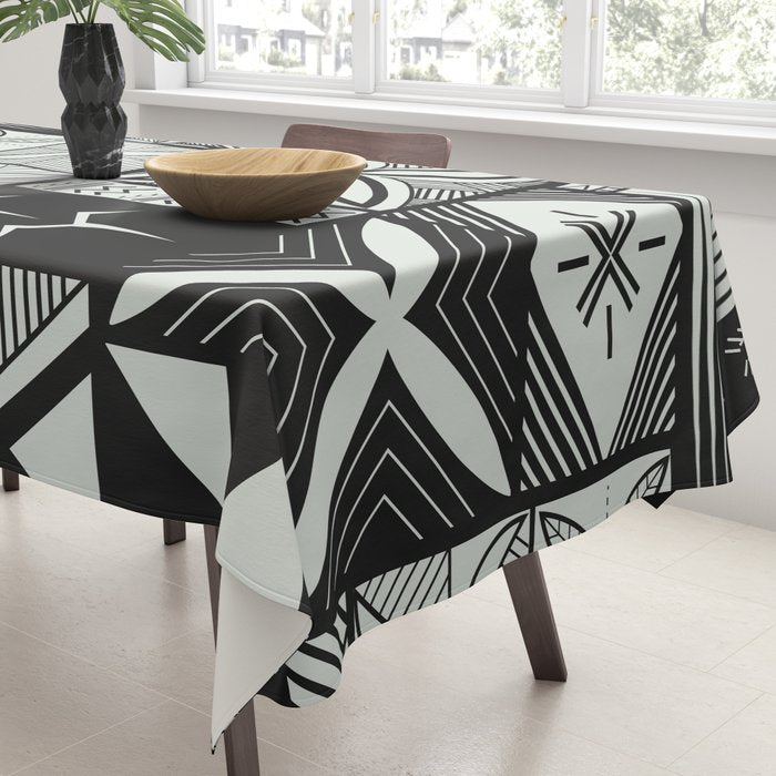 UrbanNesian Grey Maluelue Siapo and Tatau Tablecloth Gallery Image 3