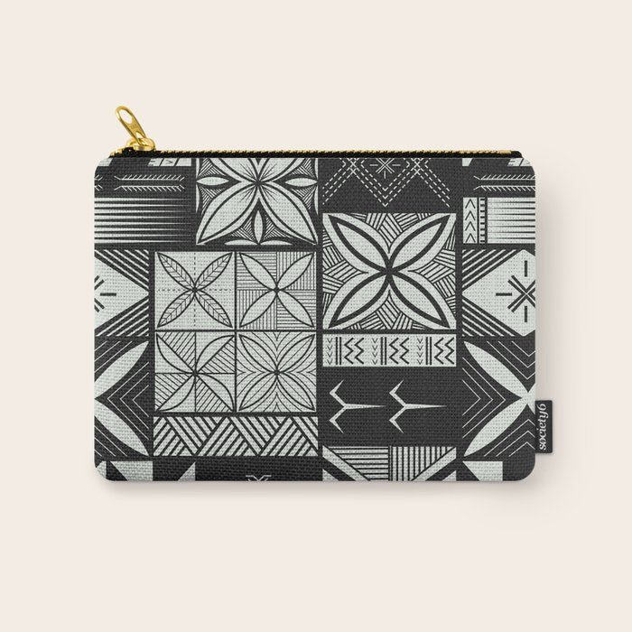 UrbanNesian Grey Maluelue Siapo and Tatau Carry All Pouch Gallery Image 1