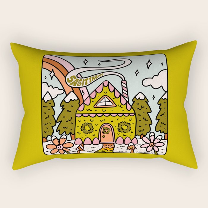 Sagittarius Gingerbread House Rectangular Pillow Gallery Image 1