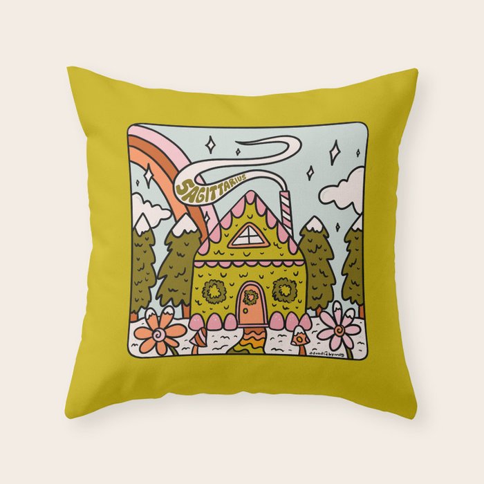 Sagittarius Gingerbread House Throw Pillow Gallery Image 6
