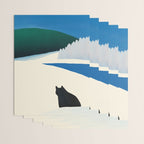 Black cat wandering Wrapping Paper Gallery Image 3