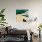 Black cat wandering Wood Wall Art Gallery Image 2
