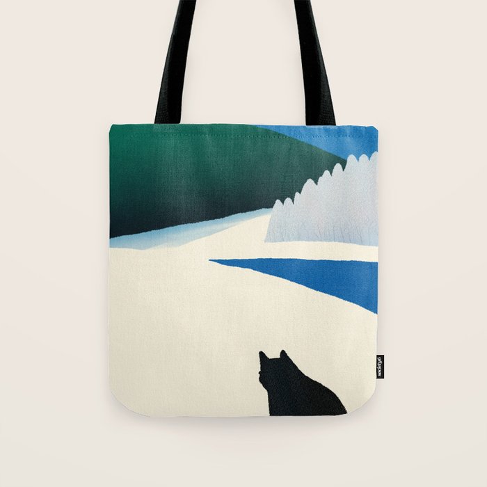 Black cat wandering Tote Bag Gallery Image 1