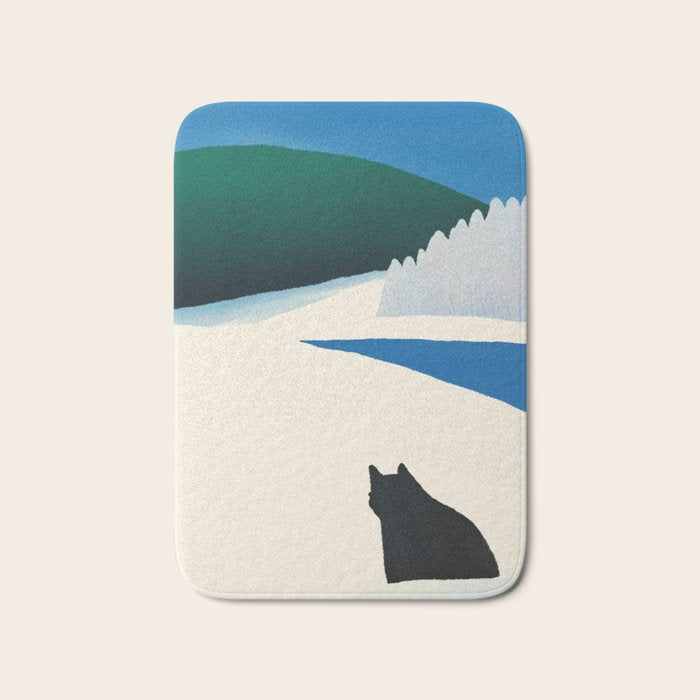 Black cat wandering Bath Mat Gallery Image 1