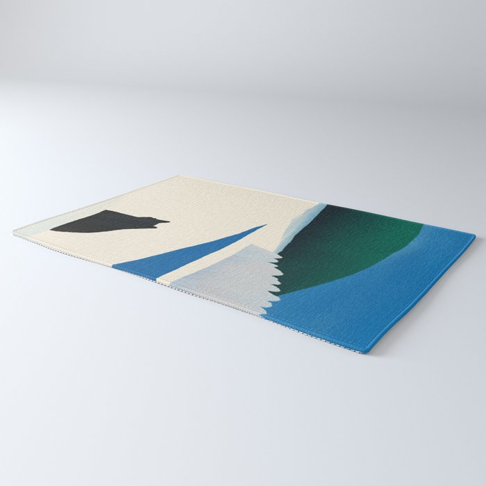 Black cat wandering Rug Gallery Image 3