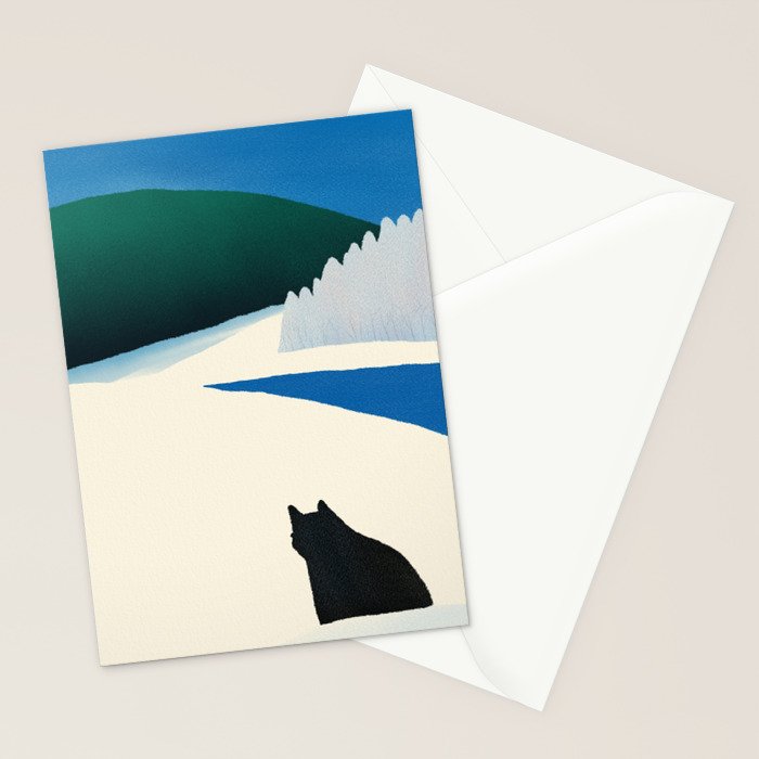 Black cat wandering Stationery Card Gallery Image 2
