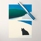 Black cat wandering Wrapping Paper Gallery Image 1
