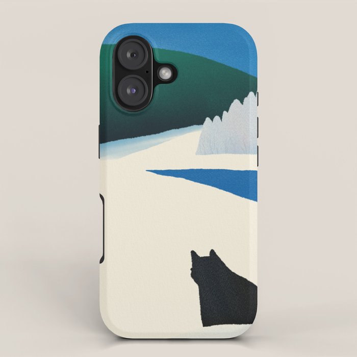 Black cat wandering iPhone Case Gallery Image 1