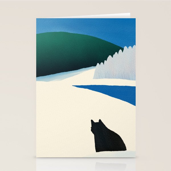 Black cat wandering Stationery Card Gallery Image 2