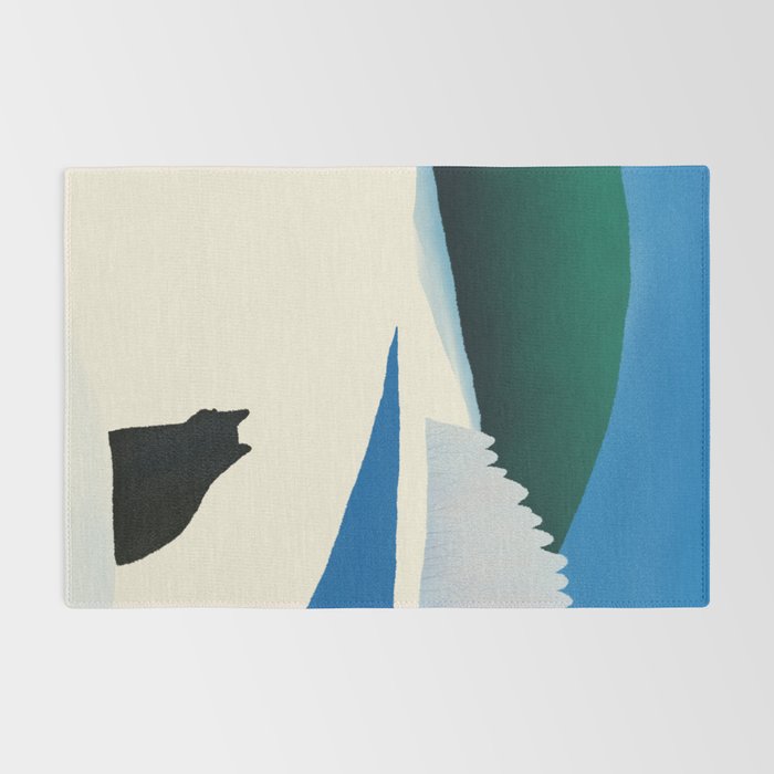 Black cat wandering Rug Gallery Image 2