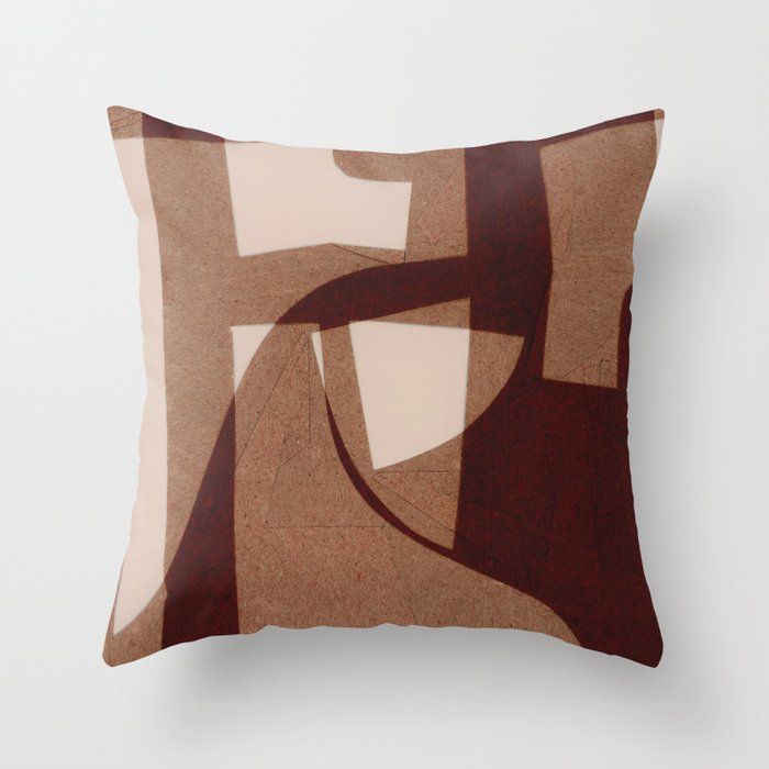 Marron Abstract Throw Pillow Gallery Image 6