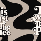 This Must Be The Place - 70s, Vintage, Retro, Abstract Pattern (Black & Beige) Coffee Mug Gallery Image 2