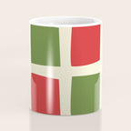 Retro Christmas Midcentury Modern Windows Checkered Red Green Cream Pattern Coffee Mug Gallery Image 4