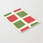 Retro Christmas Midcentury Modern Windows Checkered Red Green Cream Pattern Notebook Gallery Image 2