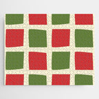 Retro Christmas Midcentury Modern Windows Checkered Red Green Cream Pattern Jigsaw Puzzle Gallery Image 1