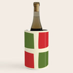 Retro Christmas Midcentury Modern Windows Checkered Red Green Cream Pattern Wine Chiller Gallery Image 1