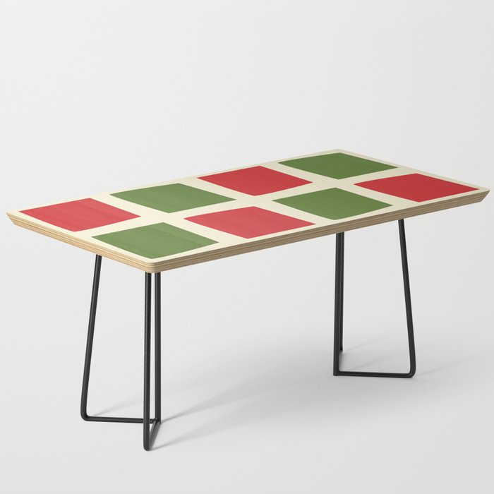 Retro Christmas Midcentury Modern Windows Checkered Red Green Cream Pattern Coffee Table Gallery Image 1