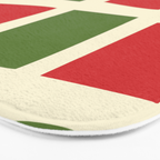 Retro Christmas Midcentury Modern Windows Checkered Red Green Cream Pattern Bath Mat Gallery Image 3