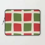 Retro Christmas Midcentury Modern Windows Checkered Red Green Cream Pattern Laptop Sleeve Gallery Image 1