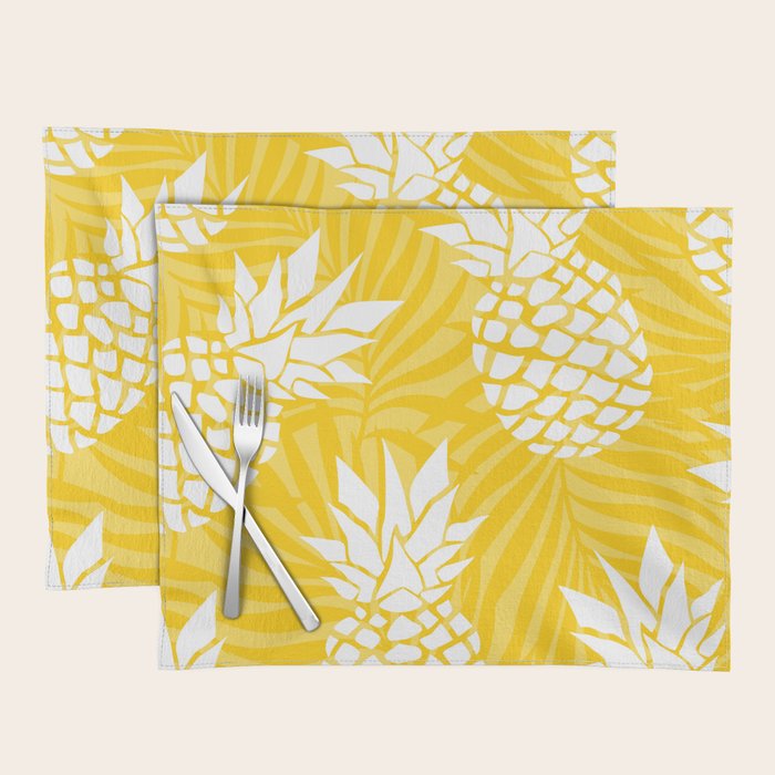 Bright Yellow, Summer, Pineapple Art Placemat Gallery Image 1