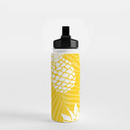 Bright Yellow, Summer, Pineapple Art Water Bottle Gallery Image 2