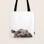 Peeking Baby Hippo Tote Bag Gallery Image 1