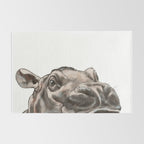Peeking Baby Hippo Rug Gallery Image 2